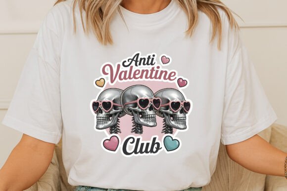 Anti Valentine Club Skulls with Heart