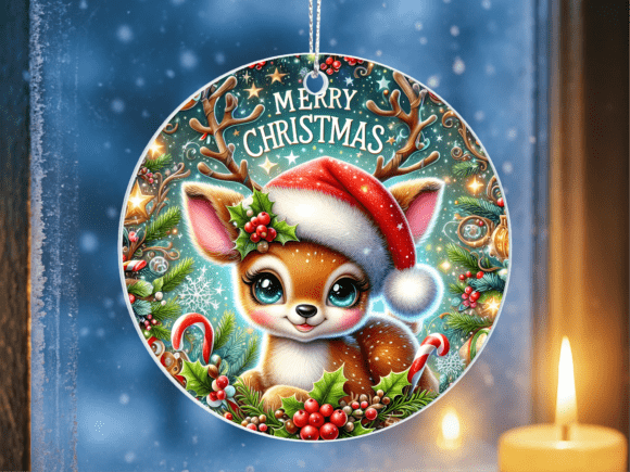 Baby Reindeer Cute Xmas Hat Ornament PNG: A Versatile Design for Creative Projects