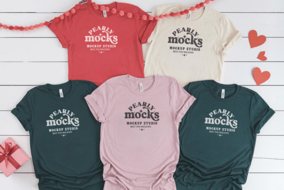 BC3001 Valentine Group T-shirt Mockup 22: Transform Your Designs with Style and Simplicity