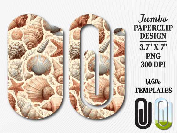 Beach Seashells Nautical Jumbo Paperclip