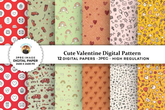 Cute Valentine Digital Patterns