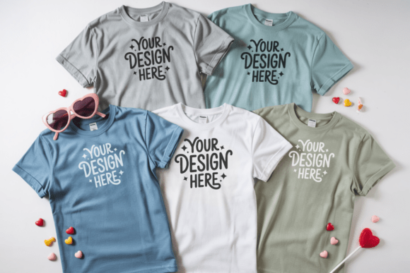 Enhancing Brand Visuals with the BC3001 Valentine Group T-shirt Mockup 20