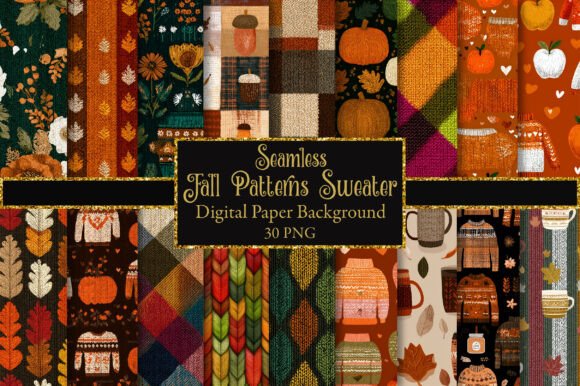 Fall Patterns - Sweater Weather: A Versatile Digital Design for Every Creative Need