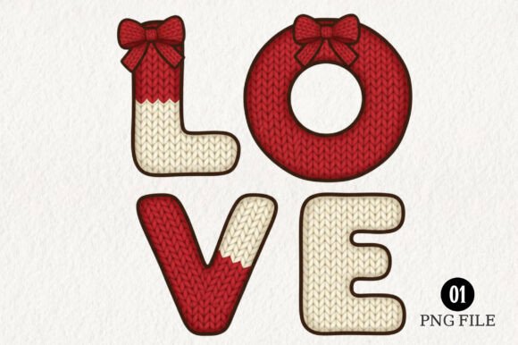 Faux Yarn LOVE PNG, Cozy Valentine Png: A Creative Resource for Digital Art and Design