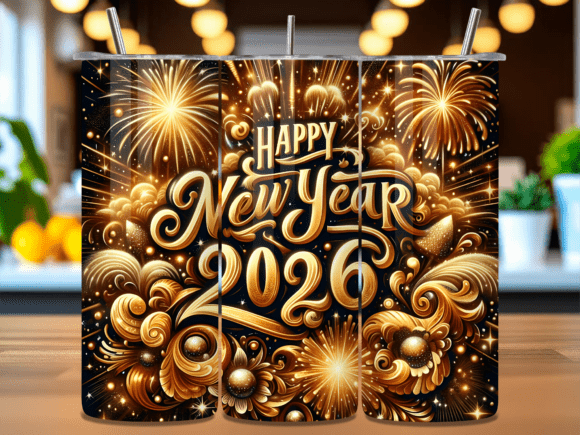 Happy New Year 2026 Tumbler Wrap PNG: A Versatile Design for Creative Projects