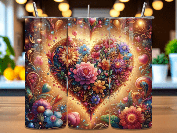 Heart Glitter Sparkle Mandala Tumbler