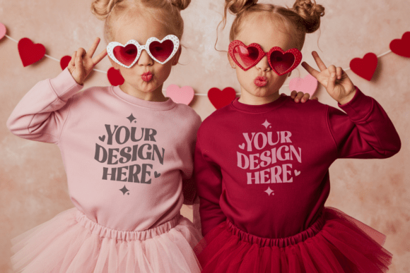 Kids Gildan 18000B Valentine Mockup 19