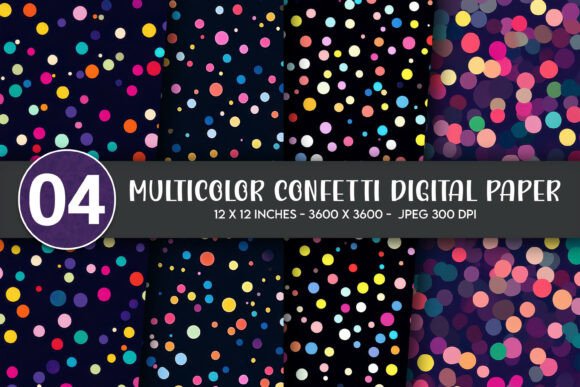 Multicolor Confetti Digital Paper: A Versatile Design Resource
