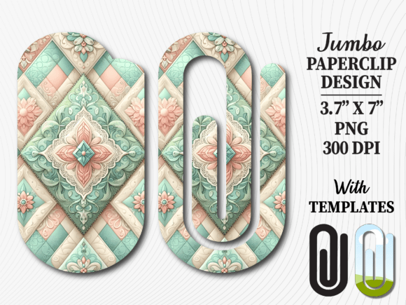 Quilted Geometric Jumbo Paperclip Design