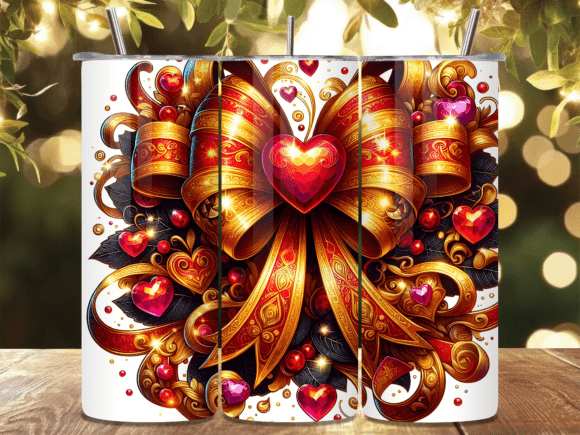 Red Glamorous Bow Heart Tumbler Wrap