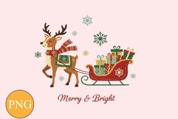 Reindeer Sleigh Watercolor PNG: A Versatile Digital Art Asset