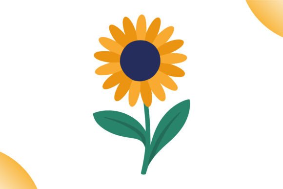 Sunflower Flat Vector Design