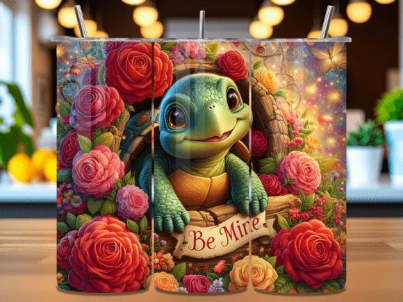 Turtle Be Mine Rose Flowers Tumbler Wrap: A Strategic Design for Creative and Business Use