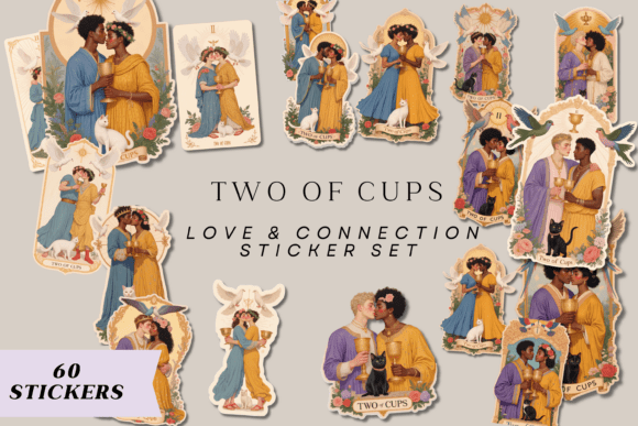Two of Cups Sticker Set