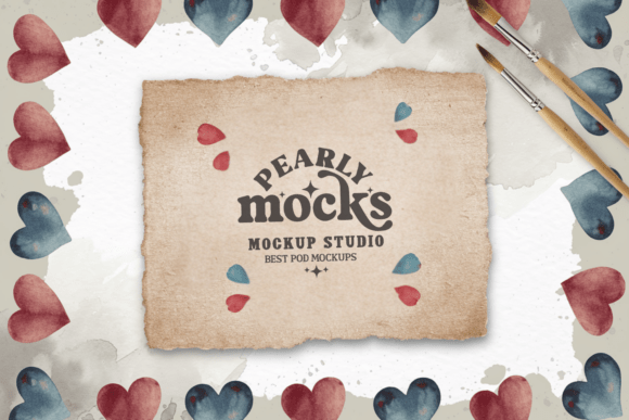 Valentine Background Flat Lay Mockup: Elevate Your Design Presentations