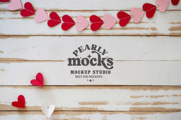 Valentine Flat Lay Background Mockup 18