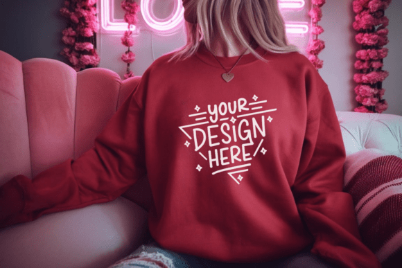 Valentine Gildan 18000 Red Mockup 12: A Practical Tool for Designers
