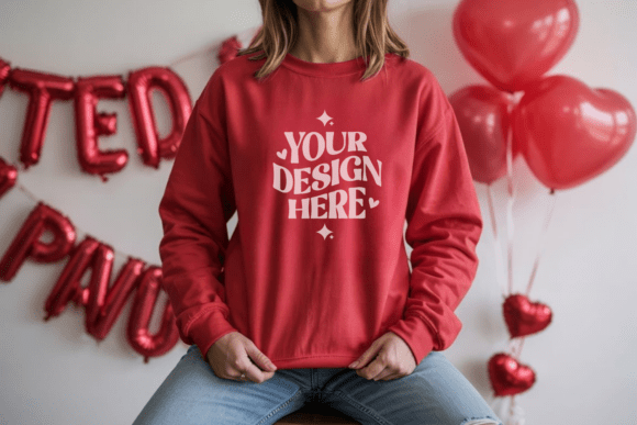 Valentine Gildan 18000 Red Mockup 32: A Creative Tool for Every Occasion