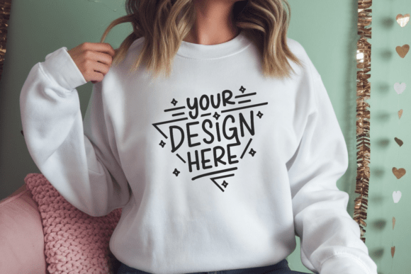 Valentine Gildan 18000 White Mockup 22: A Must-Have for Designers and Entrepreneurs