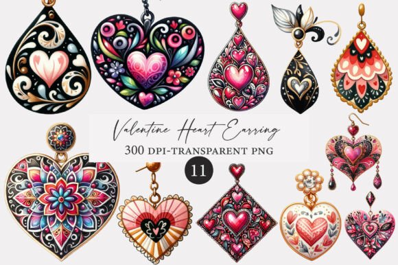 Valentine Heart Earring Sublimation for Creative Projects