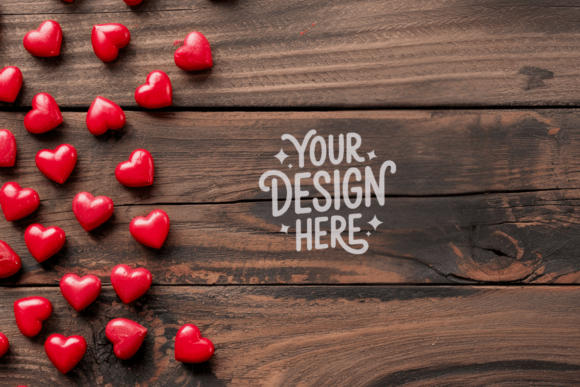 Valentine s Day Flat Lay Heart Mockup 15: Elevate Your Design Presentations with Style