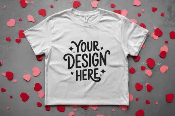 Valentine's Day Flat Lay Shirt Mockup 13