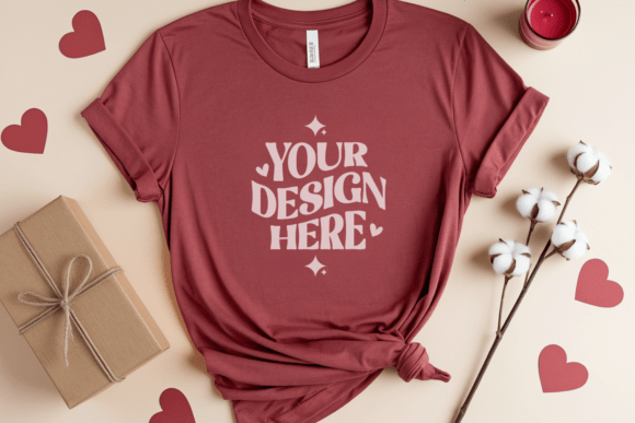 Valentine s Day Flat Lay T-shirt Mockup: A Strategic Tool for Creative Professionals