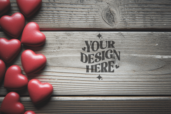 Valentine's Day Heart Flat Lay Mockup 28: A Versatile Tool for Creative Presentations