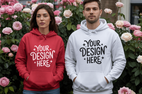 Valentine’s Day Couple Hoodie Mockup: Elevating Your Design Presentations for a Romantic Season
