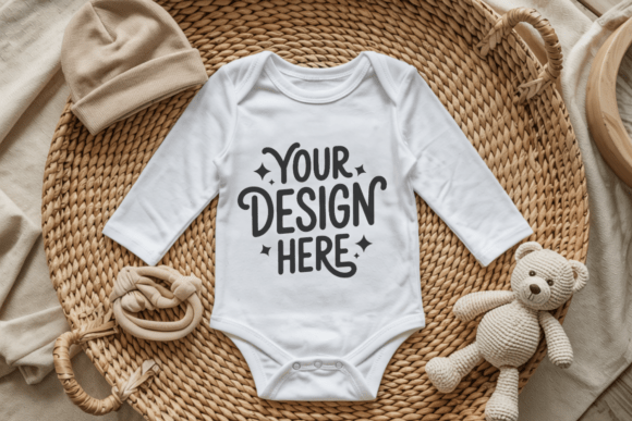 White Baby Onesie Bodysuit Mockup 37: A Versatile Tool for Baby Clothing Design